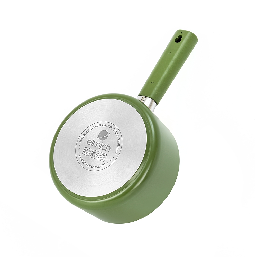 Bộ Nồi Chảo Phủ Sứ An Toàn Elmich Olive Baby Full Induction EL-5234OV 16cm, Hàng Chính Hãng -JoyMall
