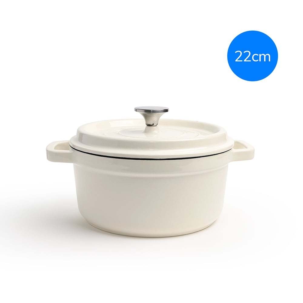Nồi gang nguyên khối LocknLock Iron Casserole CIC2205RED, Hàng chính hãng, tráng men, dùng được bếp từ - JoyMall