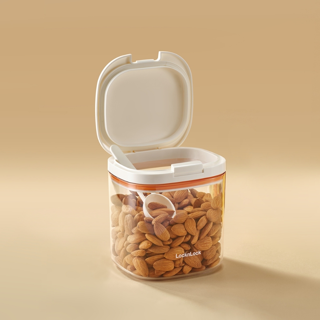 Hũ Đựng Thực Phẩm LocknLock Locknlock HTE90, Hàng Chính Hãng, Kèm Muỗng, Nắp Mở Một Chạm - JoyMall