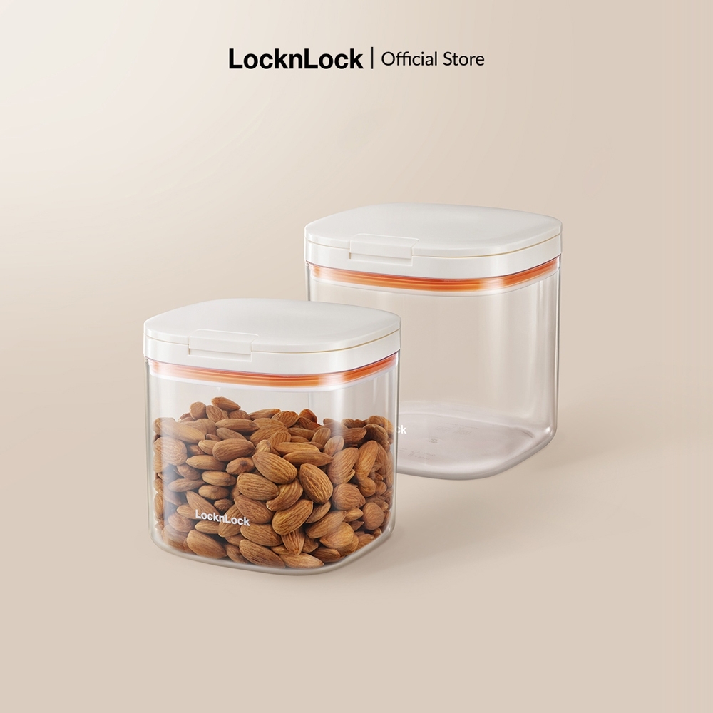 Hũ Đựng Thực Phẩm LocknLock Locknlock HTE90, Hàng Chính Hãng, Kèm Muỗng, Nắp Mở Một Chạm - JoyMall