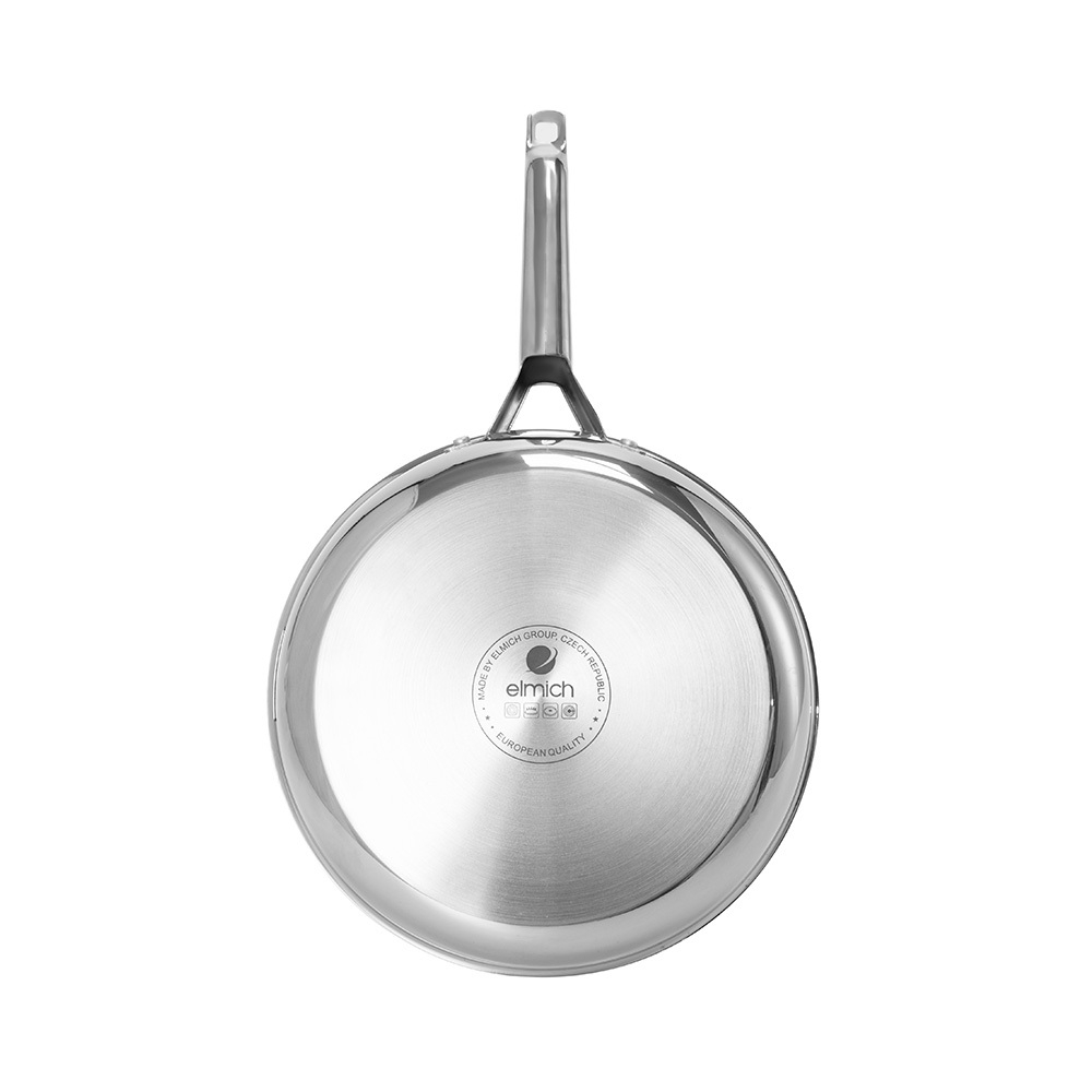 Chảo Inox Nguyên Khối Elmich Phủ Sứ An Toàn EL-2865CG 24-28cm, Hàng Chính Hãng,Chống Dính Ceramic - JoyMall