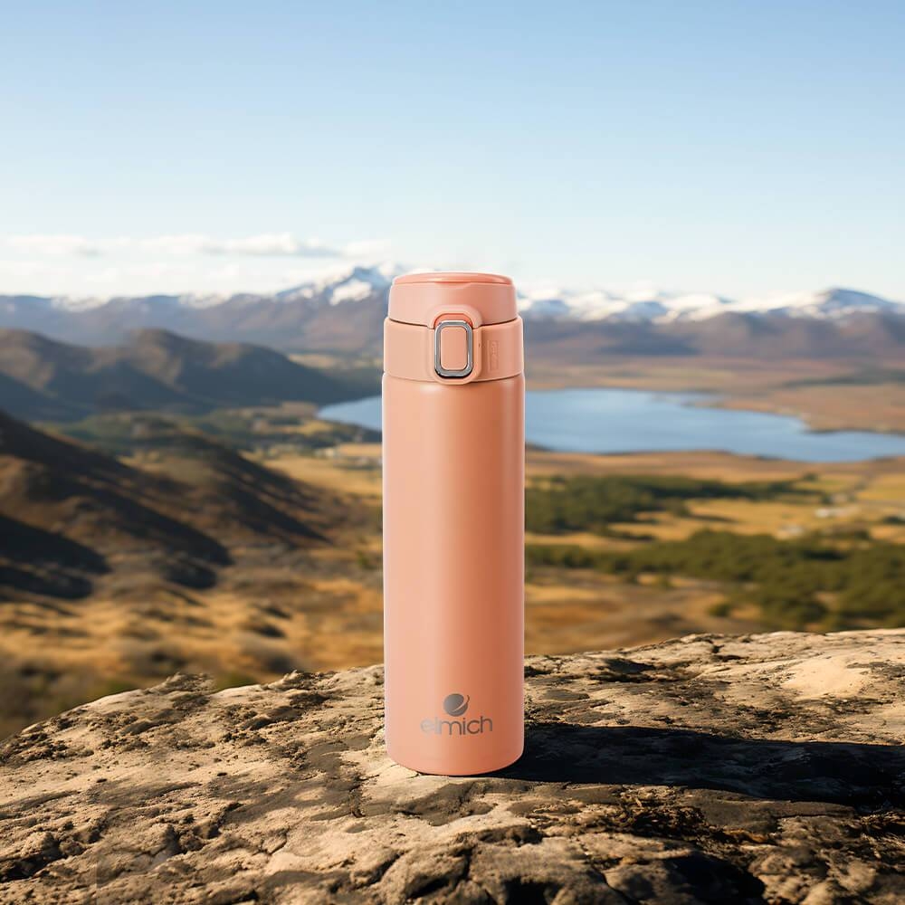 Bình Giữ Nhiệt Inox 304 Elmich EL8347 480ml,Hàng Chính Hãng,Nắp Mở 1 Chạm,Quai Xách Tiện Lợi-JoyMall