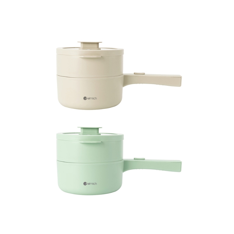 Nồi Điện Mini Đa Năng Elmich MPE9121 1.5L, Hàng Chính Hãng, Kèm Khay Hấp Nhựa,Nắp Kinh Chịu Nhiệt - JoyMall