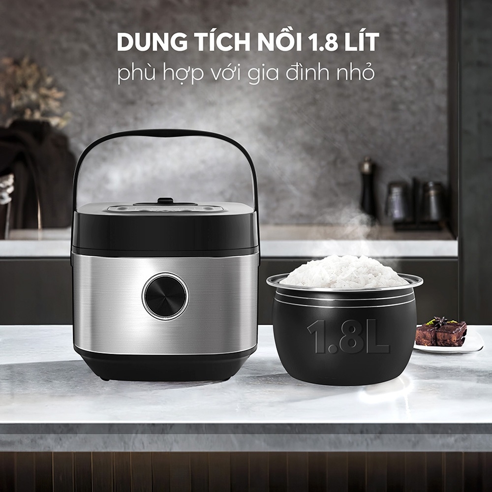 Nồi Cơm Điện Tử Elmich RCE9131 1.8L, Hàng Chính Hãng, Lòng Nồi Nhôm Phủ Chống Dính - JoyMall