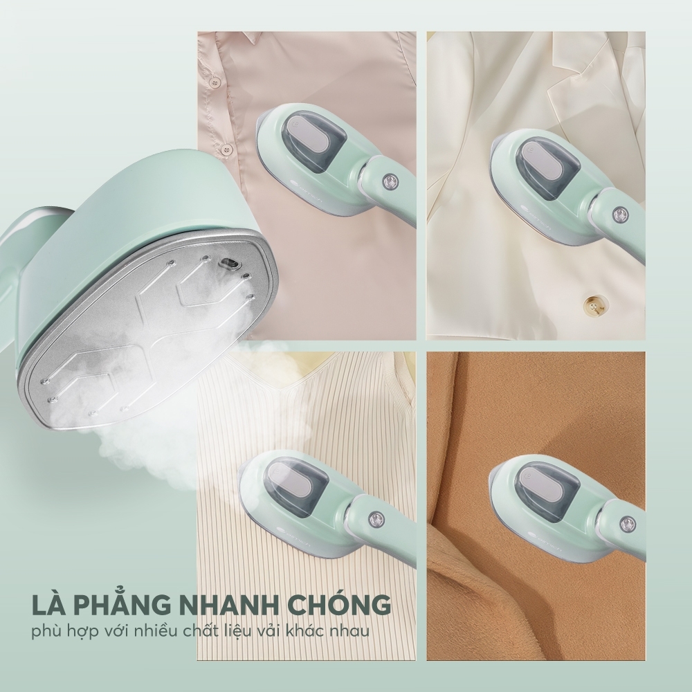 Bàn Ủi Hơi Nước Cầm Tay Elmich SIE9164 1100W, Hàng Chính Hãng, Gọn Nhẹ, Mặt Ủi Phủ Ceramic - JoyMall