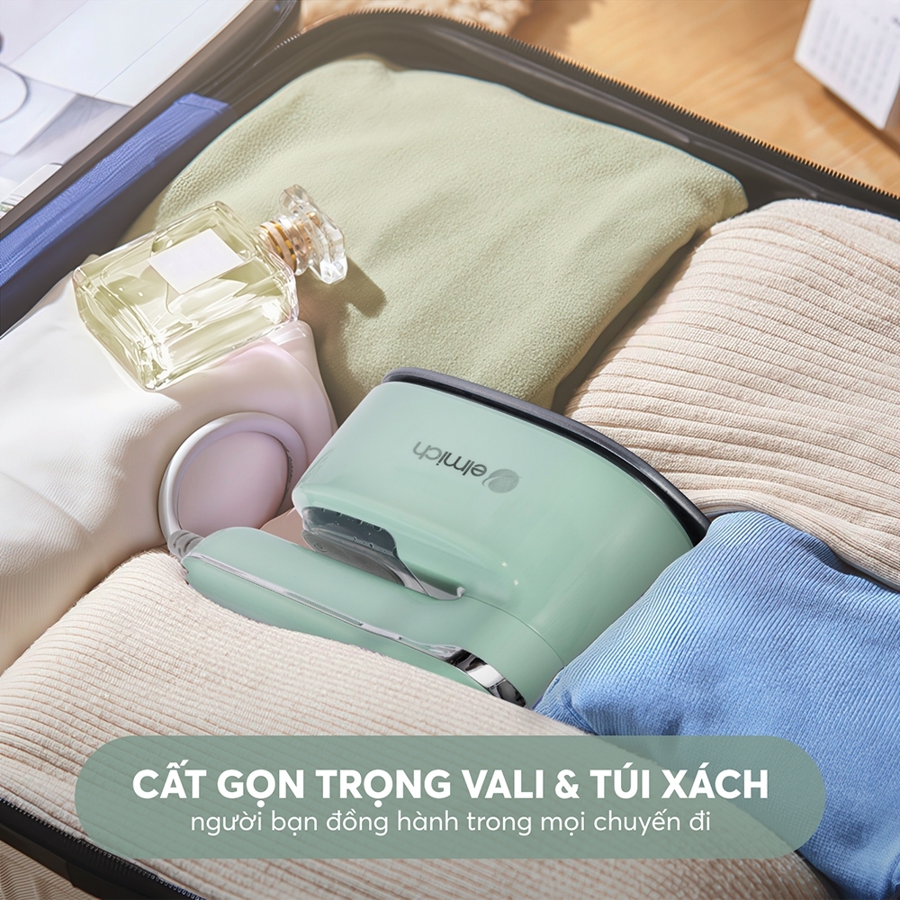 Bàn Ủi Hơi Nước Cầm Tay Elmich SIE9164 1100W, Hàng Chính Hãng, Gọn Nhẹ, Mặt Ủi Phủ Ceramic - JoyMall