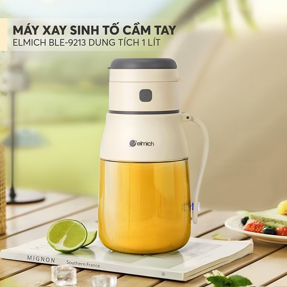 Máy Xay Sinh Tố Cầm Tay Elmich BLE9213 1L 70W, Hàng Chính Hãng, Lưỡi Dao Inox 10 Cánh - JoyMall