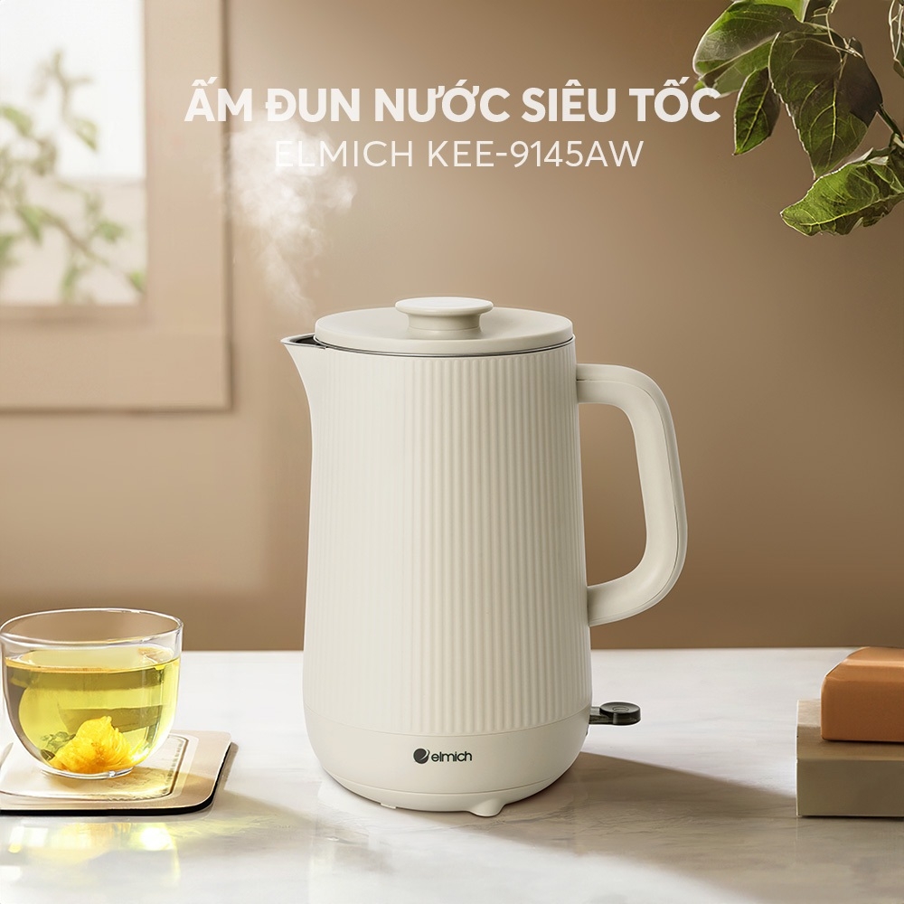 Ấm Đun Nước Siêu Tốc Elmich KEE-9145 1.6L 2100W, Hàng Chính Hãng, Công Tắc Thông MInh - JoyMall