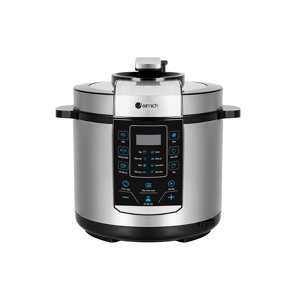 Nồi Áp Suất Điện Đa Năng Elmich PCE9150 6L 1000W, Hàng Chính Hãng,Van Xả Áp An Toàn,8 Chế Độ-JoyMall