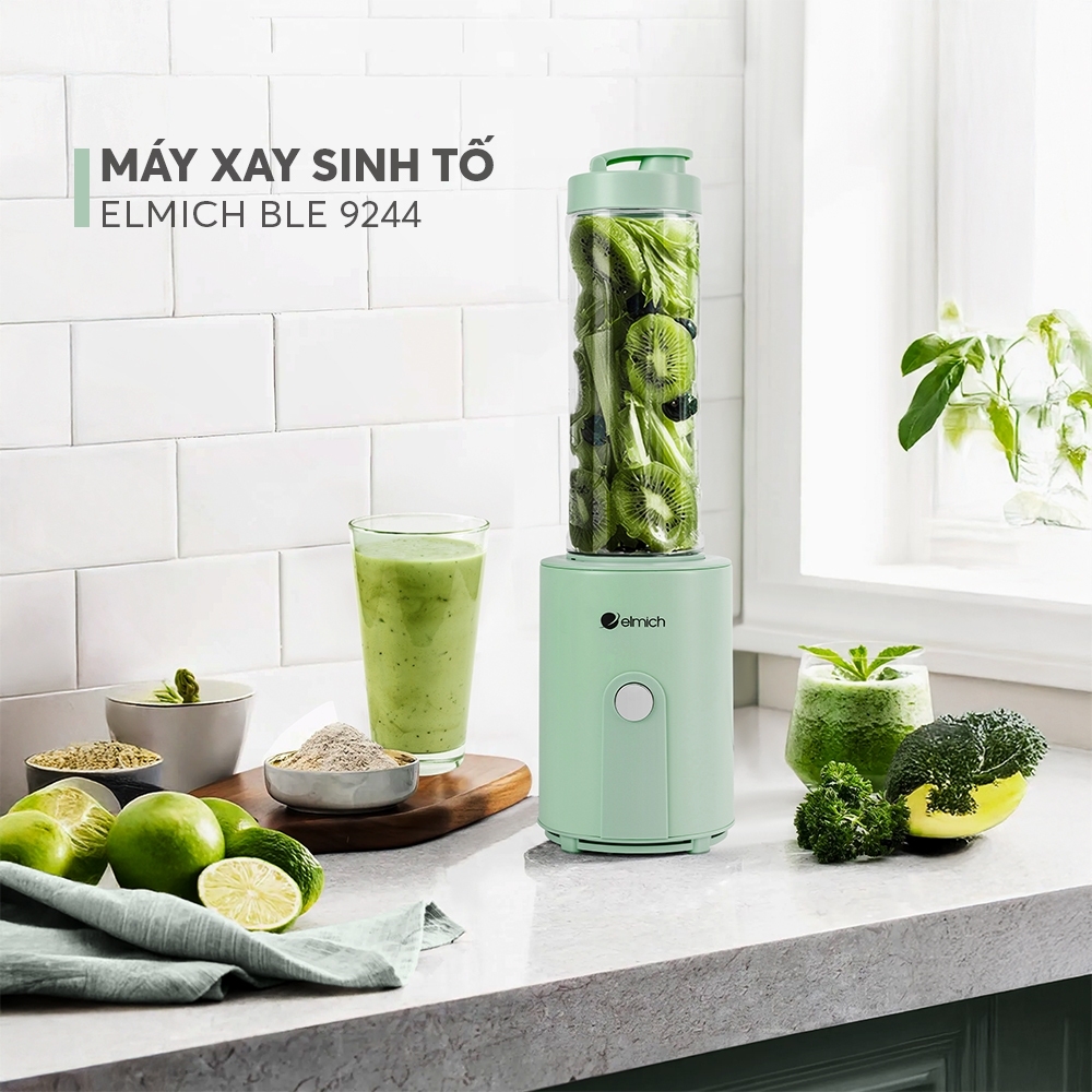 Máy Xay Sinh Tố Mini Elmich BLE9244 600ml 300W, Hàng Chính Hãng, Nhỏ Gọn, Cối Nhựa PCTG - JoyMall