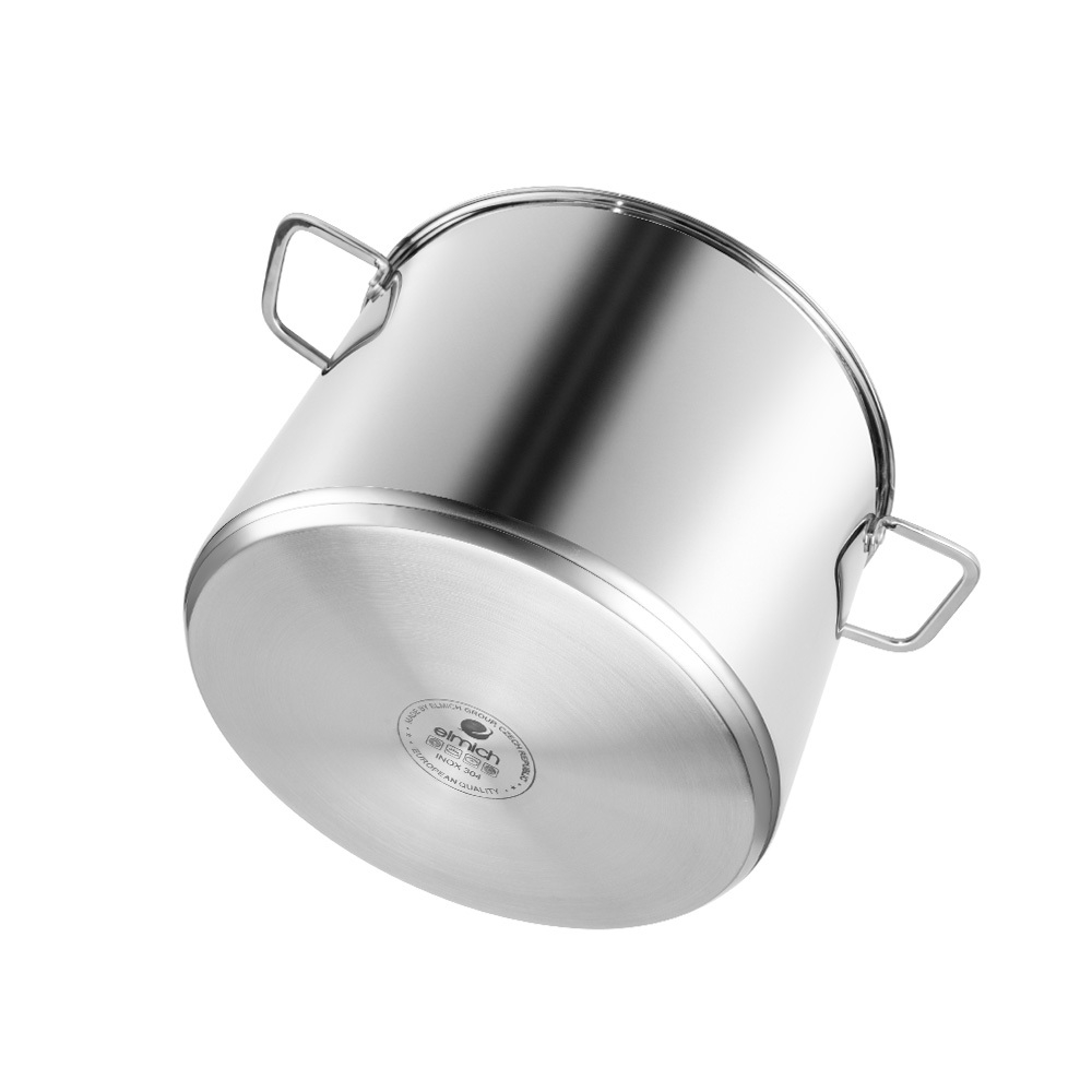 Nồi Luộc Gà Inox 304 Elmich EL-2536IN Size 28cm, 30cm, Hàng Chính Hãng, Vung Kính Chịu Lực - JoyMall
