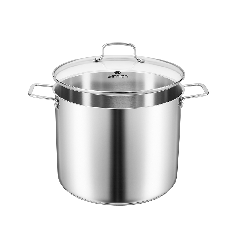 Nồi Luộc Gà Inox 304 Elmich EL-2536IN Size 28cm, 30cm, Hàng Chính Hãng, Vung Kính Chịu Lực - JoyMall