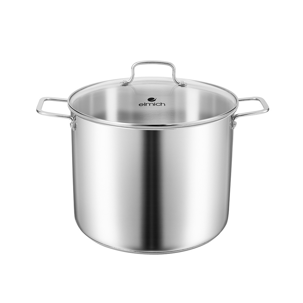 Nồi Luộc Gà Inox 304 Elmich EL-2536IN Size 28cm, 30cm, Hàng Chính Hãng, Vung Kính Chịu Lực - JoyMall