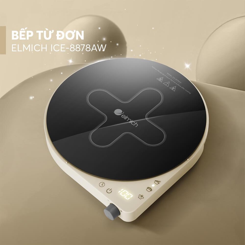Bếp Điện Từ Đơn Elmich ICE-8878 1800W, Hàng Chính Hãng, Mặt Kính Ceramic Chịu Nhiệt - JoyMall