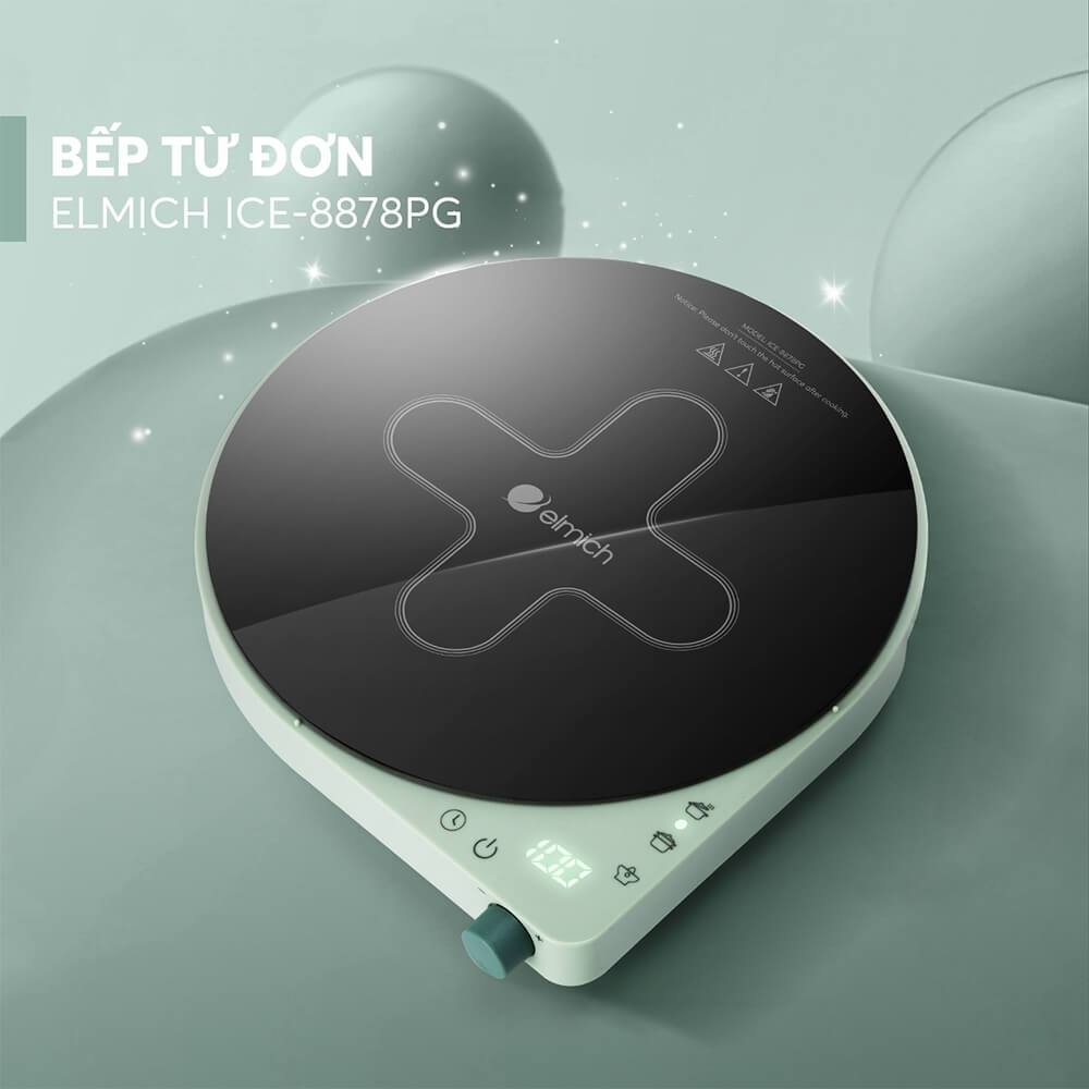 Bếp Điện Từ Đơn Elmich ICE-8878 1800W, Hàng Chính Hãng, Mặt Kính Ceramic Chịu Nhiệt - JoyMall