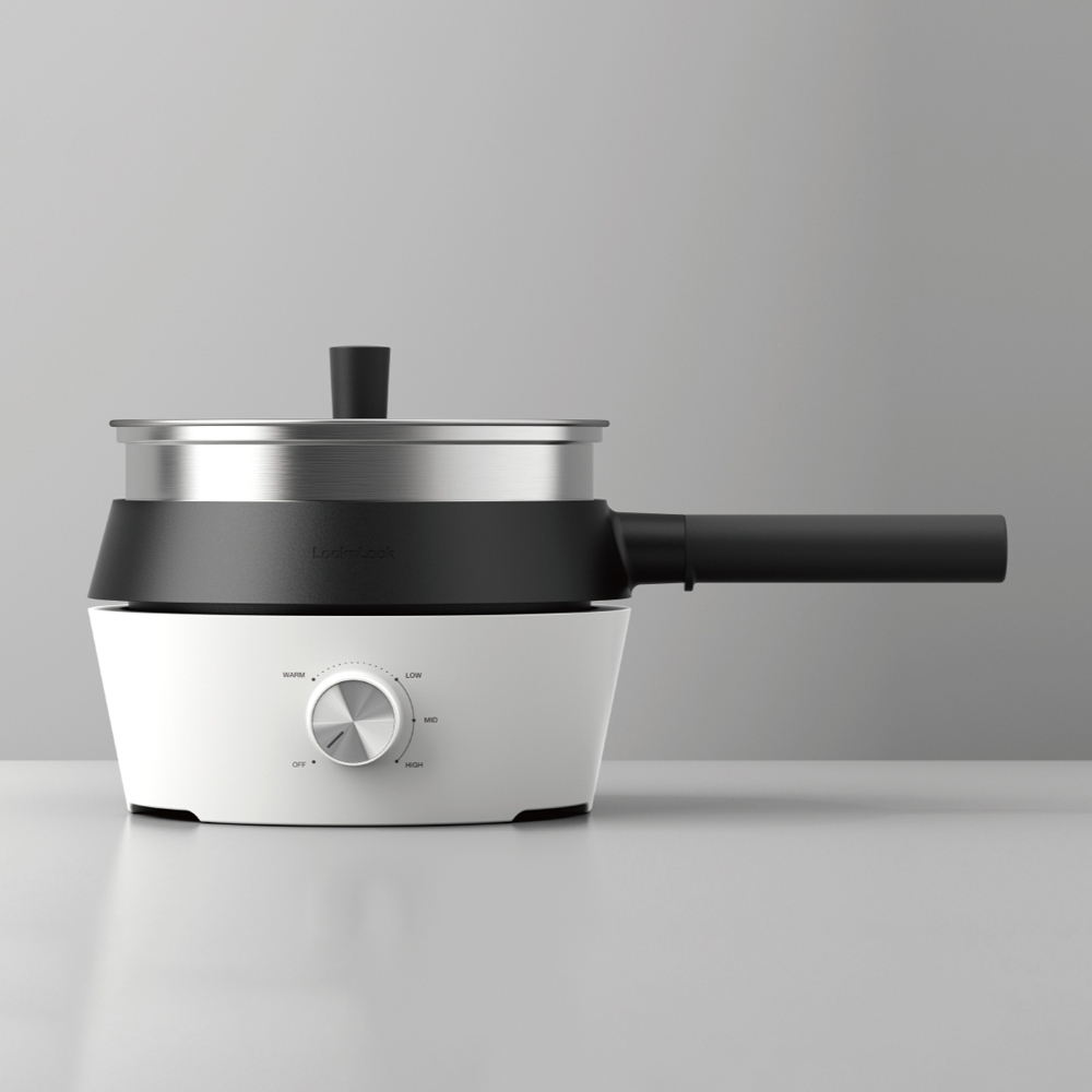 Nồi Điện Đa Năng 4 Trong 1 LocknLock 2L EJP421WHT, Hàng Chính Hãng, Nướng, Chiên, Lẩu, Hấp – JoyMall