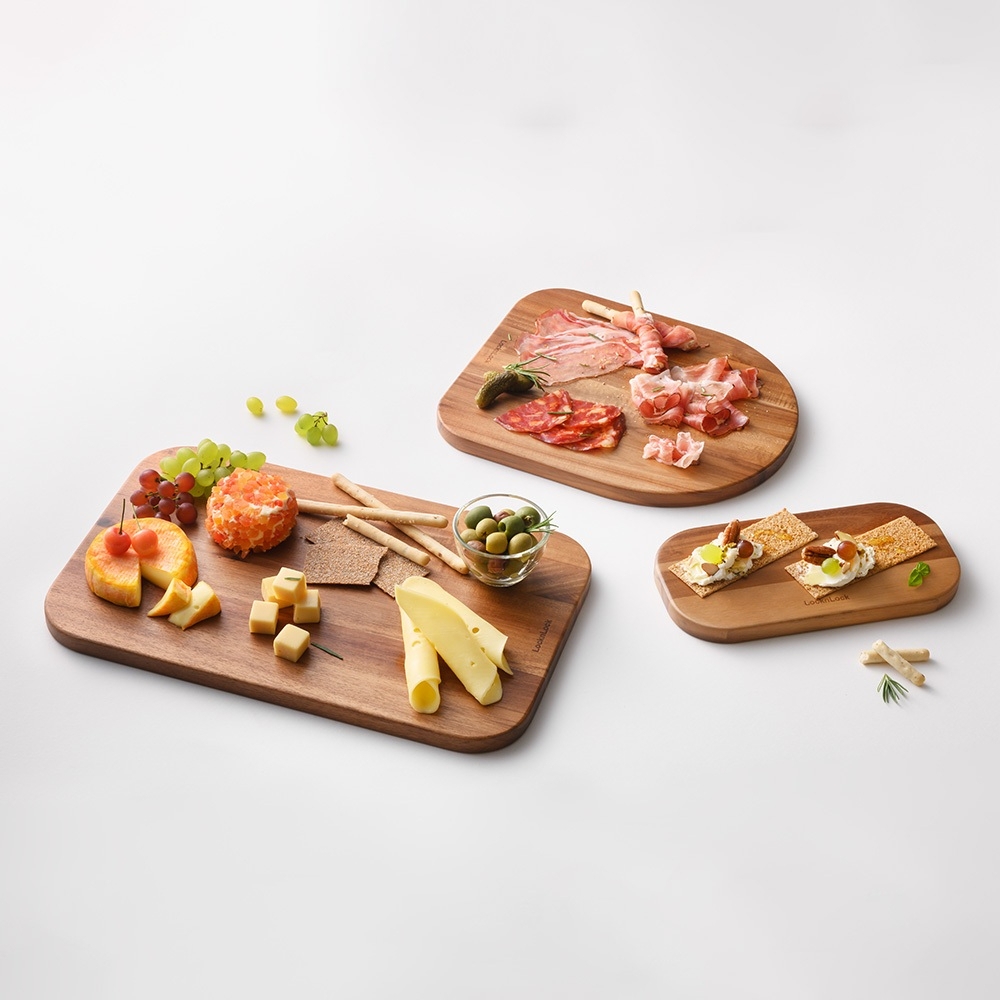 Bộ Thớt Gỗ 4 Món LocknLock Acacia CKD075S4, Hàng Chính Hãng, 3 Thớt Và 1 Giá Đỡ - JoyMall