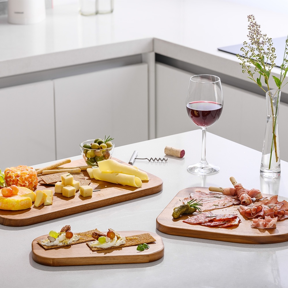 Bộ Thớt Gỗ 4 Món LocknLock Acacia CKD075S4, Hàng Chính Hãng, 3 Thớt Và 1 Giá Đỡ - JoyMall