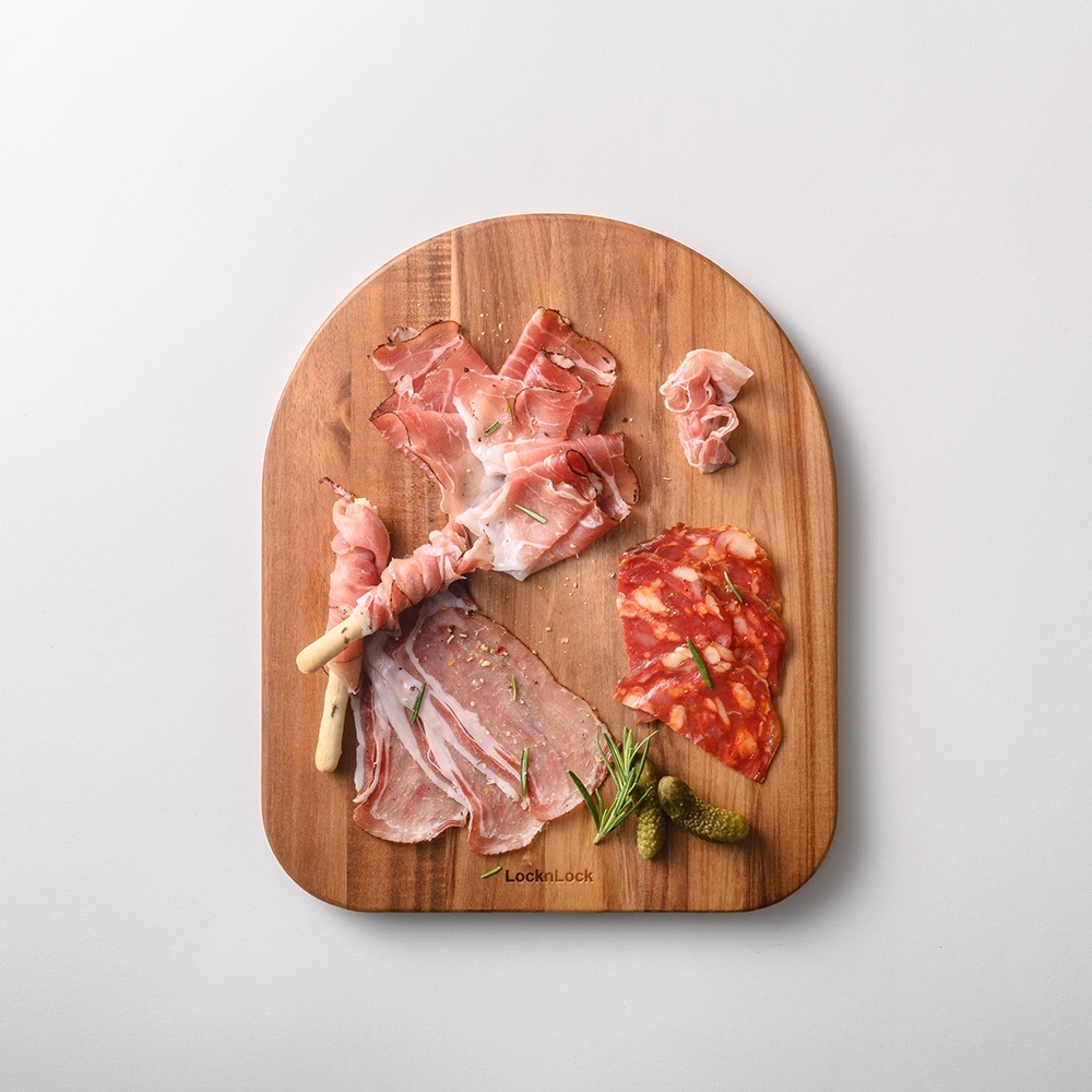 Bộ Thớt Gỗ 4 Món LocknLock Acacia CKD075S4, Hàng Chính Hãng, 3 Thớt Và 1 Giá Đỡ - JoyMall