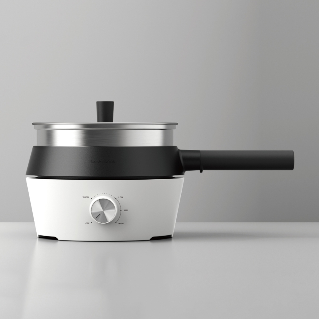 Nồi Điện Đa Năng 4 Trong 1 LocknLock 2L EJP421WHT, Hàng Chính Hãng, Nướng, Chiên, Lẩu, Hấp – JoyMall