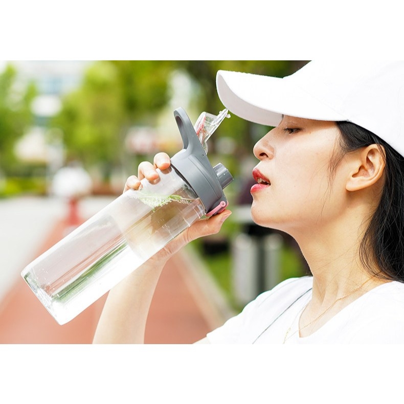 Bình nước nhựa LocknLock One Touch Spout Bottle 750ml màu hồng ABF786PIK, Hàng chính hãng, mở nắp 1 chạm - JoyMall