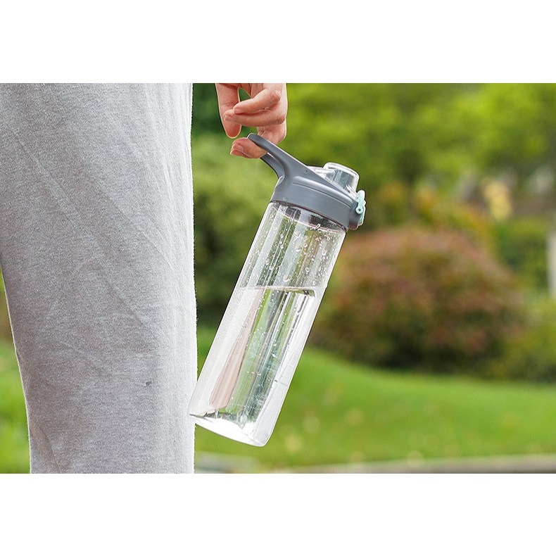 Bình nước nhựa LocknLock One Touch Spout Bottle 750ml màu hồng ABF786PIK, Hàng chính hãng, mở nắp 1 chạm - JoyMall