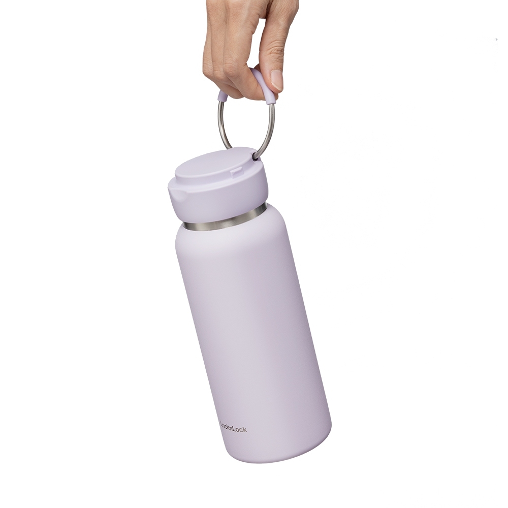 Bình giữ nhiệt LocknLock Sling Ring Tumbler 800ml LHC4322, Hàng chính hãng, tay cầm chống trượt, có lọc đá - JoyMall