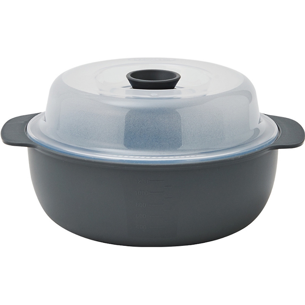 Nồi Hấp Trong Lò Vi Sóng LocknLock 1.2L Màu Xám LMW123, Hàng chính hãng, nhựa PP an toàn, tay cầm tiện lợi - JoyMall