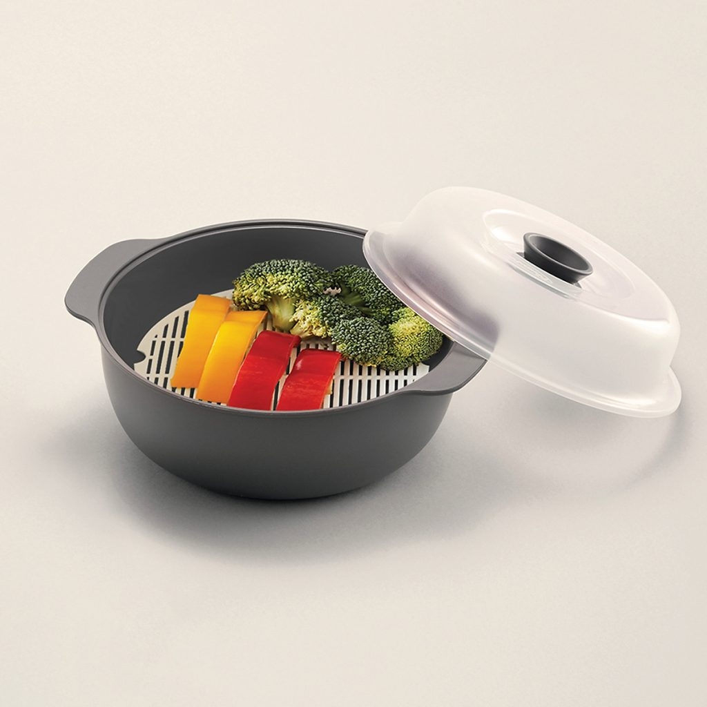 Nồi Hấp Trong Lò Vi Sóng LocknLock 1.2L Màu Xám LMW123, Hàng chính hãng, nhựa PP an toàn, tay cầm tiện lợi - JoyMall