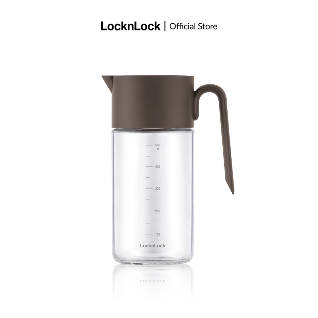 Bình đựng dầu ăn thủy tinh LocknLock 550ml CKO208, Hàng chính hãng, nắp mở tự động, miệng bình rộng, có tay cầm -JoyMall