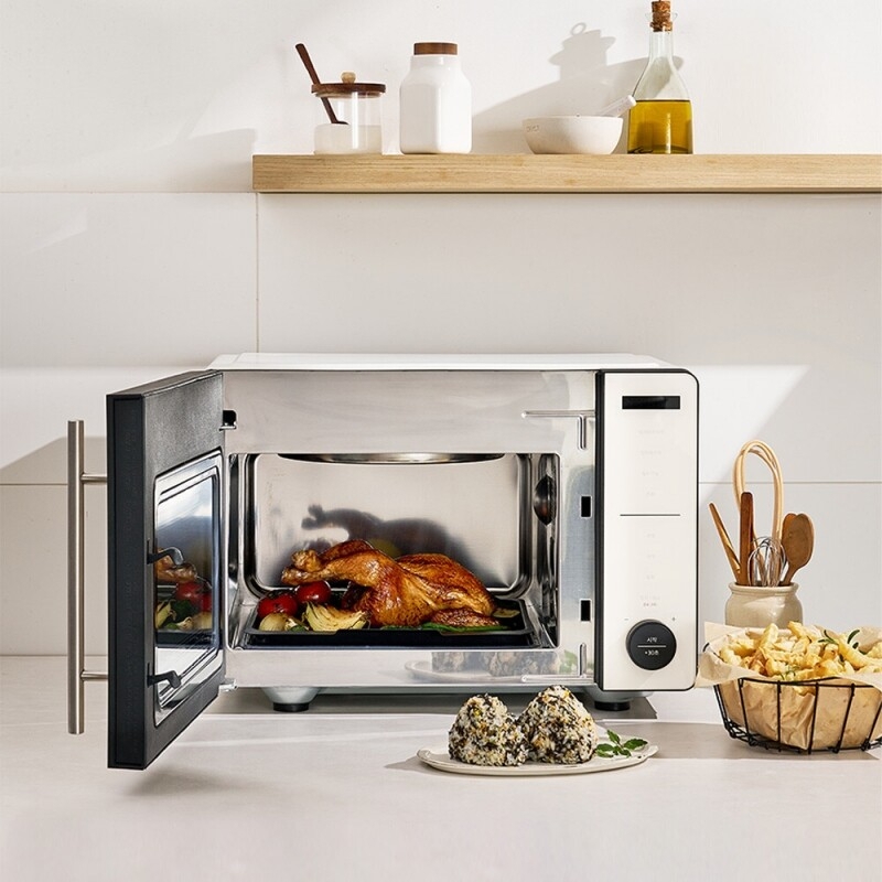 Lò chiên không dầu kết hợp lò vi sóng Locknlock Rangefryer EJF294IVY, Hàng chính hãng, 2 trong 1, đáy phẳng - JoyMall