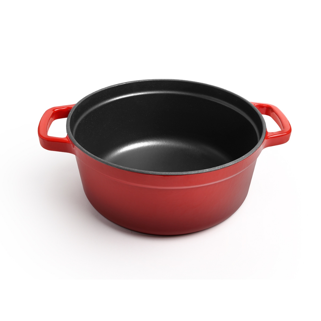 Nồi gang nguyên khối LocknLock Iron Casserole CIC2205RED, Hàng chính hãng, tráng men, dùng được bếp từ - JoyMall