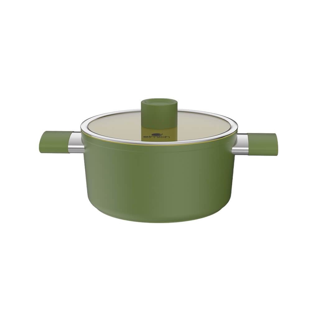 Nồi quánh phủ sứ an toàn Elmich Olive EL-5523OV nhiều size, Hàng chính hãng,dùng được bếp từ-JoyMall