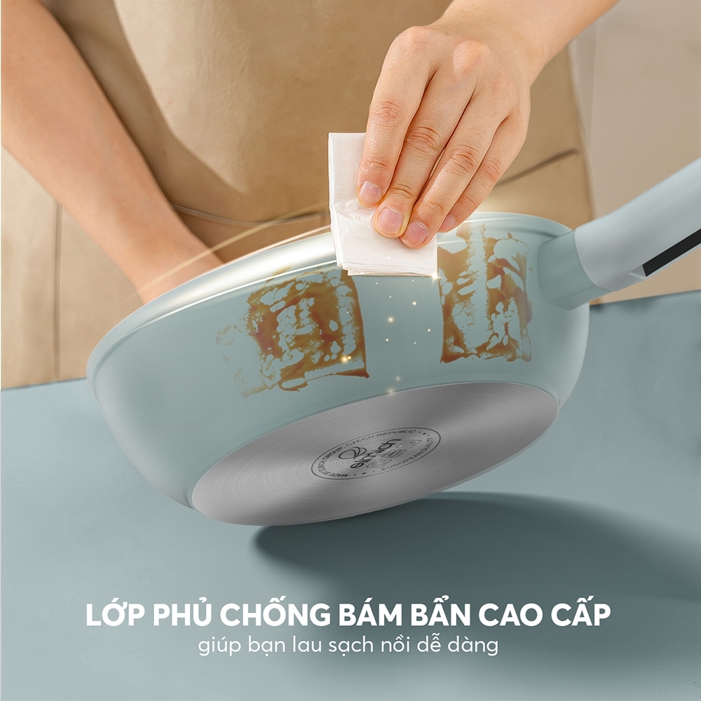 Chảo phủ sứ an toàn Elmich Verona EL-5968SK nhiều size, Hàng chính hãng, dùng được mọi bếp - JoyMall