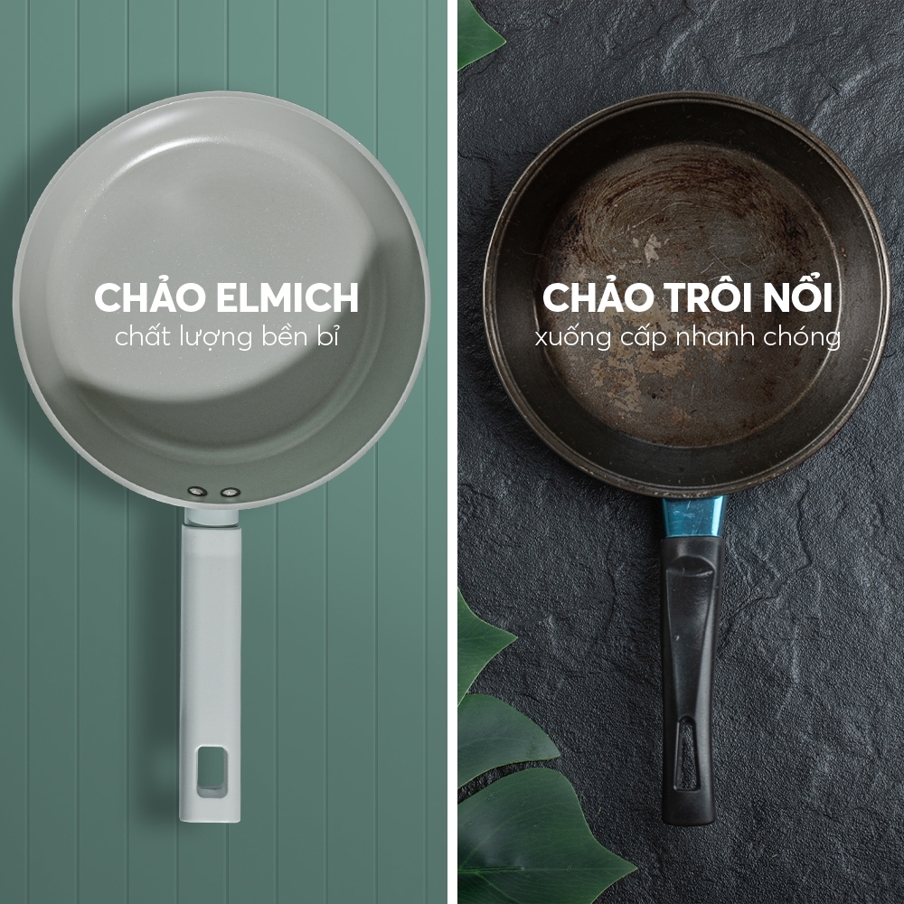 Chảo phủ sứ an toàn Elmich Verona EL-5968SK nhiều size, Hàng chính hãng, dùng được mọi bếp - JoyMall