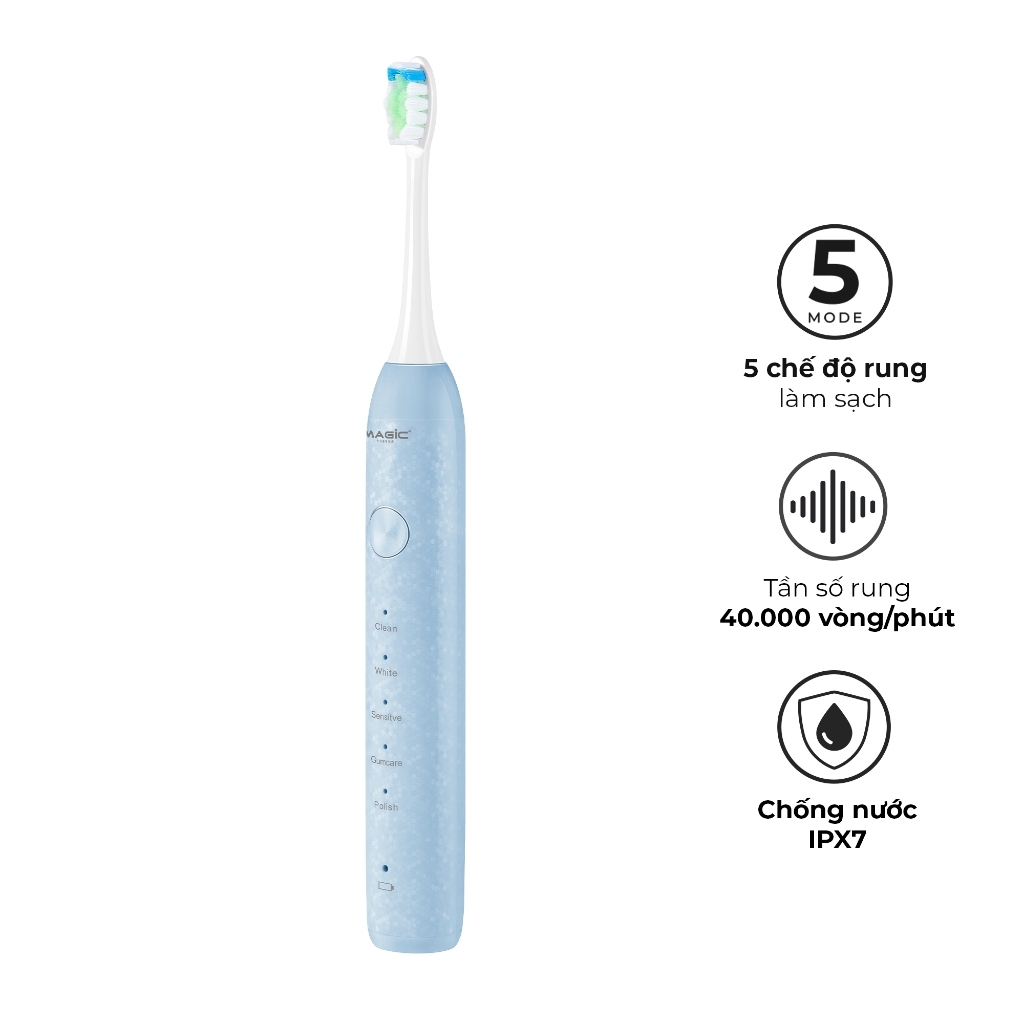 Bàn chải điện Magic B-26, Hàng chính hãng, 5 chế độ làm sạch, gọn nhẹ, dễ mang theo - JoyMall