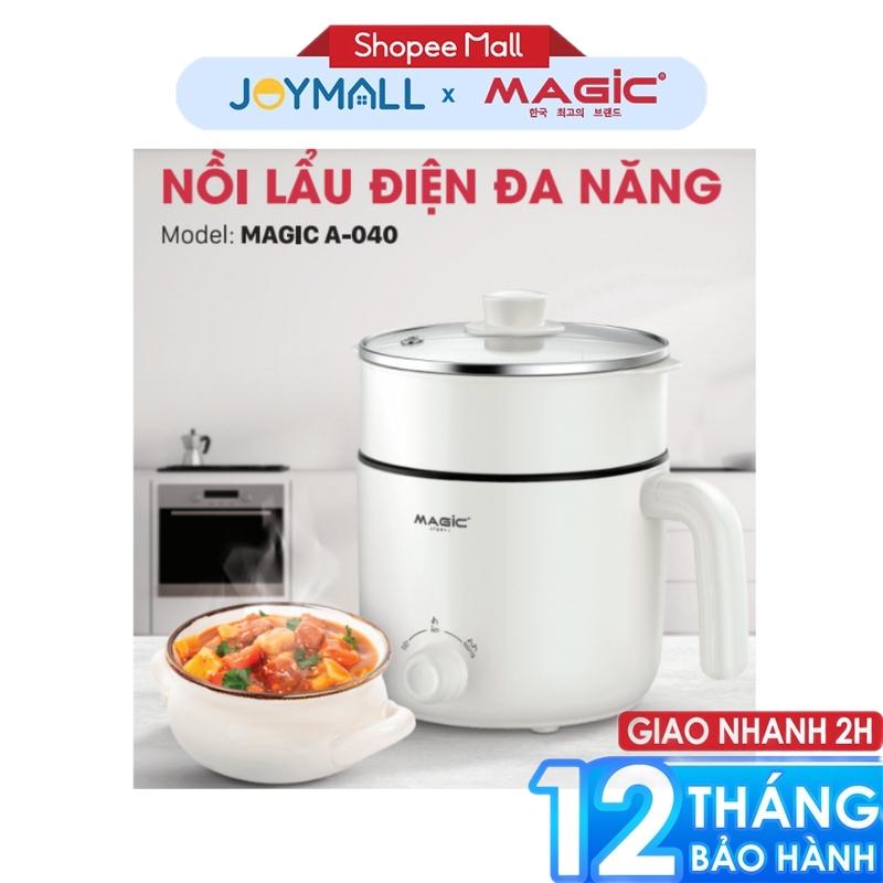Nồi lẩu điện đa năng Magic Eco 1.3L, Hàng chính hãng, nút vặn điều khiển, tay cầm tiện lợi - JoyMall