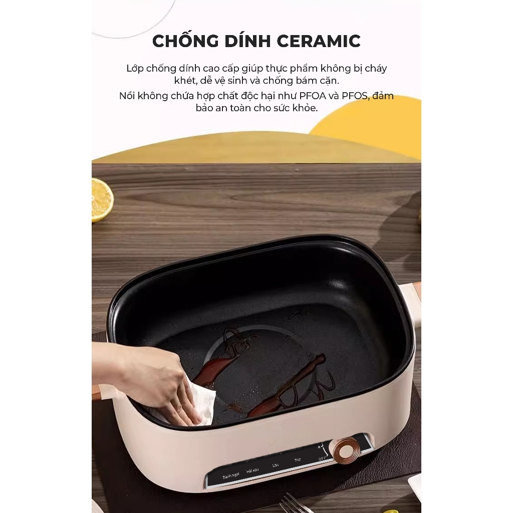 Nồi lẩu hấp hơi thủy nhiệt Magic A-090 5L, Hàng chính hãng, mâm nhiệt lớn, phủ chống dính - JoyMall