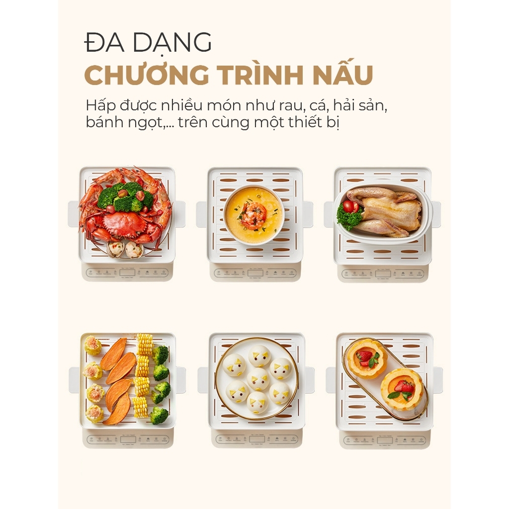 Máy hấp thực phẩm 3 tầng MAGIC Eco AC-280 18L, Hàng chính hãng, điều khiển cảm ứng, chế độ hẹn giờ - JoyMall