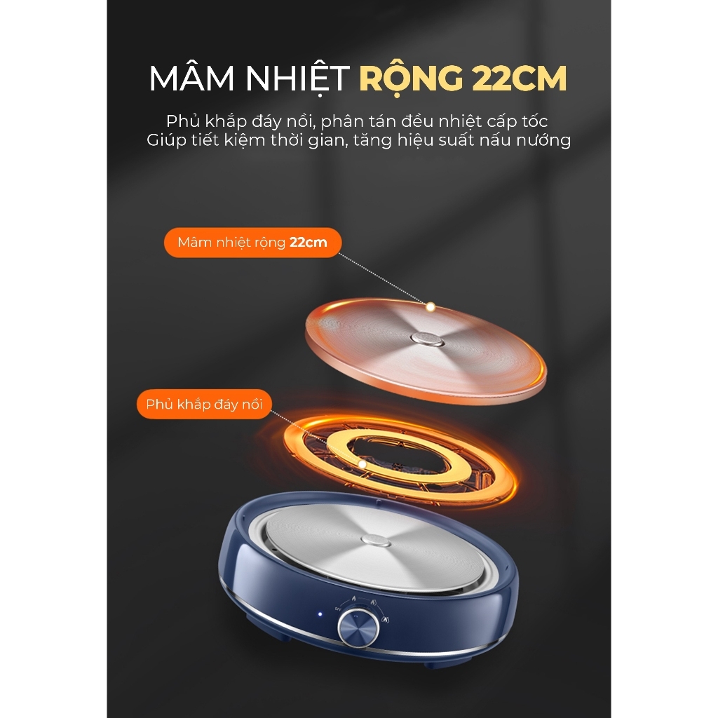 Nồi lẩu hấp hơi thủy nhiệt 2 tầng MAGIC Eco AC-282 6L, Hàng chính hãng, mâm nhiệt rộng - JoyMall