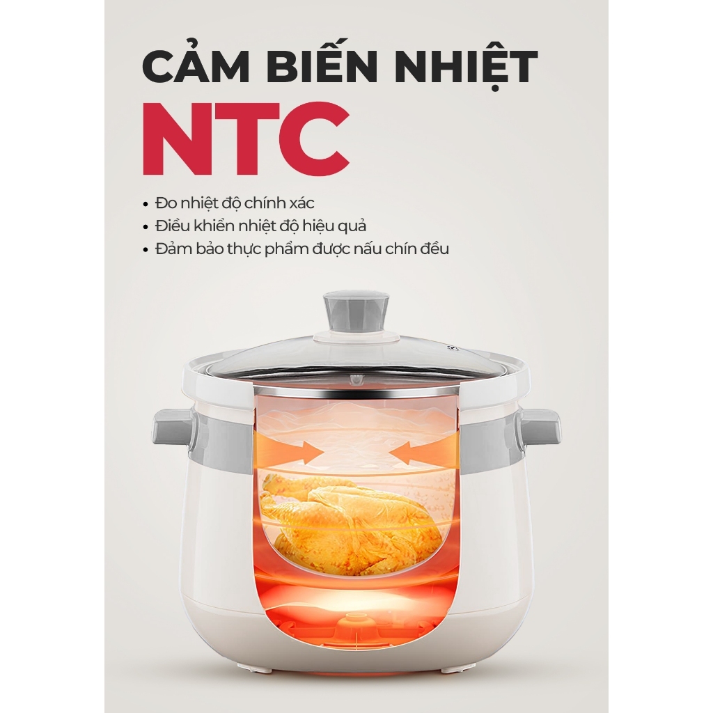 Nồi nấu chậm đa năng MAGIC A-050 A-051 2L, Hàng chính hãng, 6 chức năng nấu, chế độ giữ ấm - JoyMall