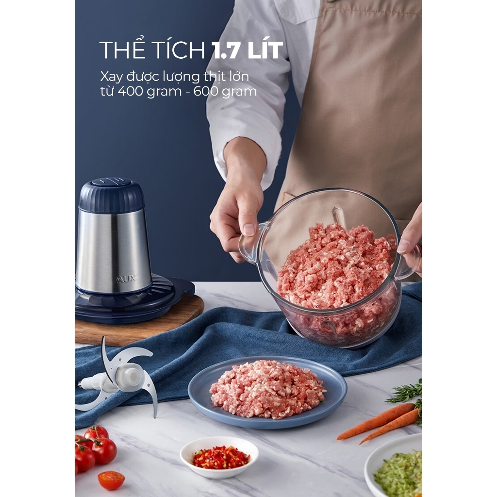 Máy xay thực phẩm đa năng MAGIC A-001 1.7L, Hàng chính hãng, cối thủy tinh, lưỡi dao kép - JoyMall