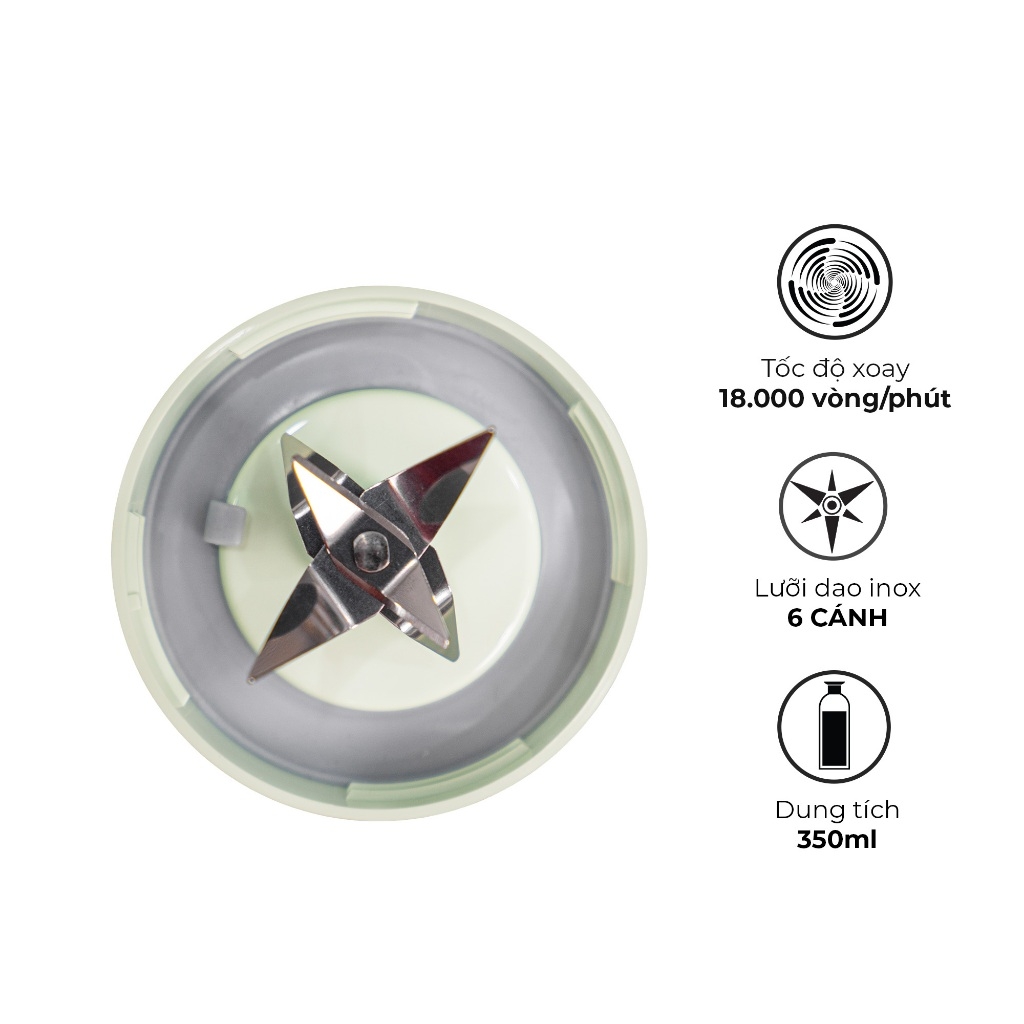 Máy xay sinh tố mini MAGIC A-020 A-021 350ml, Hàng chính hãng,lưỡi dao 6 cánh, xay nhanh 40s-JoyMall