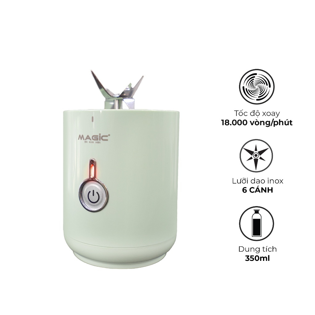 Máy xay sinh tố mini MAGIC A-020 A-021 350ml, Hàng chính hãng,lưỡi dao 6 cánh, xay nhanh 40s-JoyMall