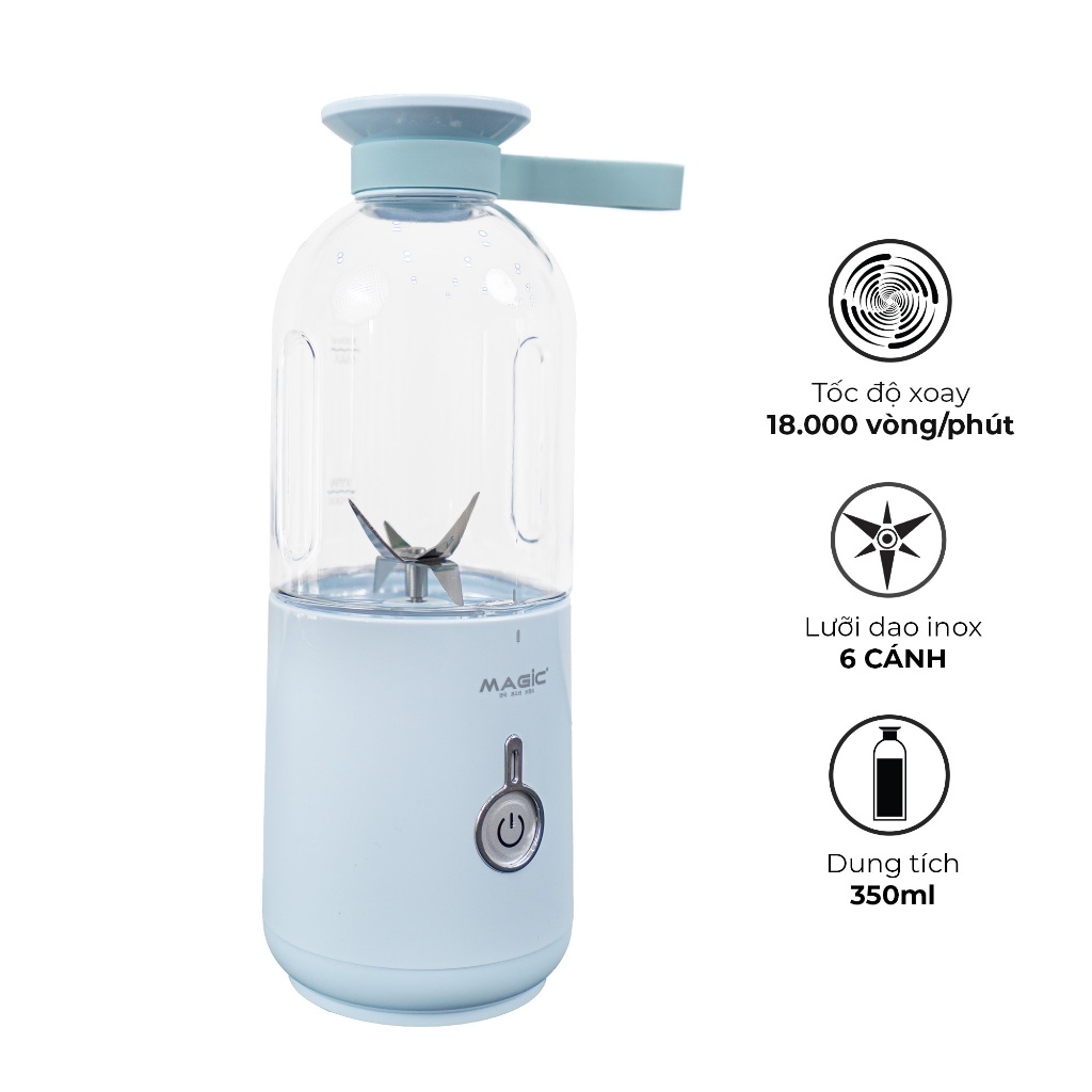 Máy xay sinh tố mini MAGIC A-020 A-021 350ml, Hàng chính hãng,lưỡi dao 6 cánh, xay nhanh 40s-JoyMall