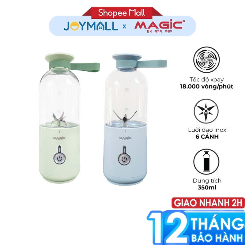 Máy xay sinh tố mini MAGIC A-020 A-021 350ml, Hàng chính hãng,lưỡi dao 6 cánh, xay nhanh 40s-JoyMall