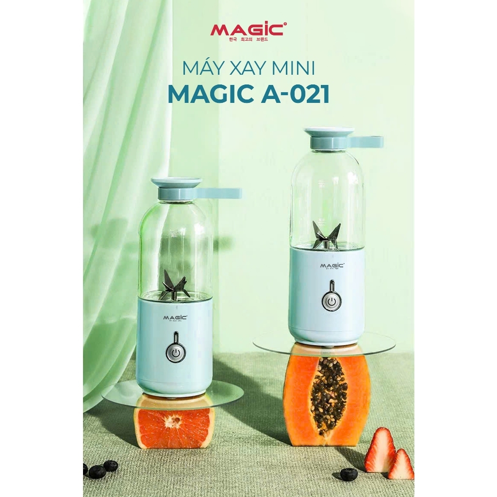 Máy xay sinh tố mini MAGIC A-020 A-021 350ml, Hàng chính hãng,lưỡi dao 6 cánh, xay nhanh 40s-JoyMall