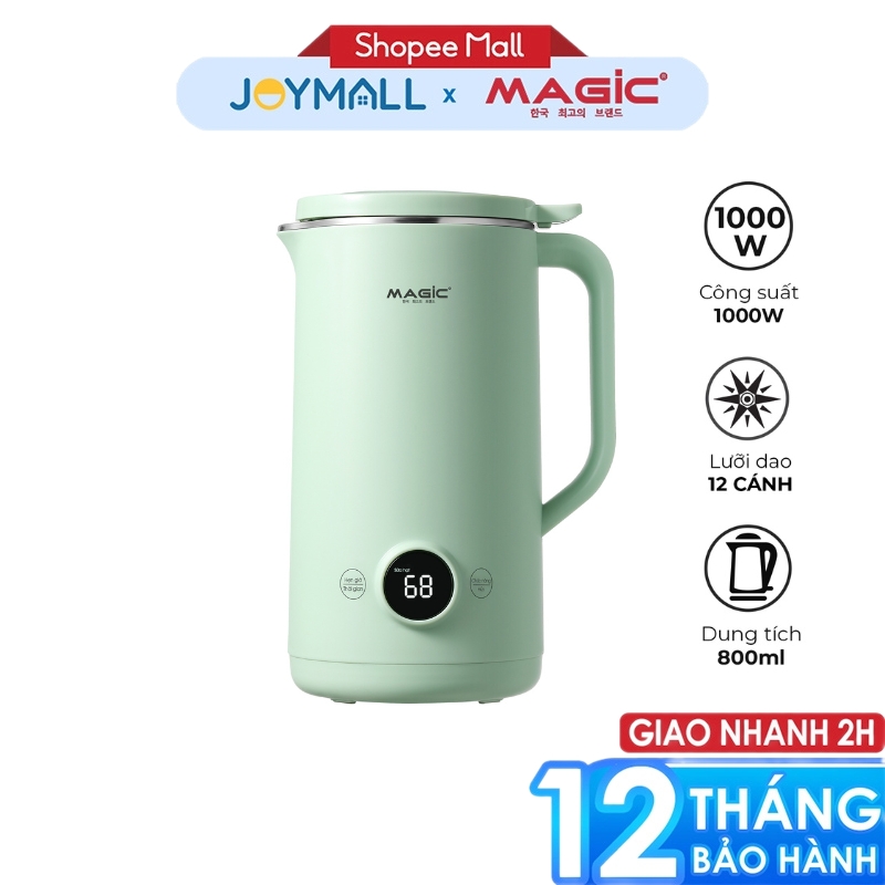 Máy xay nấu sữa hạt đa năng MAGIC A-95 800ml, Hàng chính hãng, lưỡi dao 8 cánh đa chiều - JoyMall