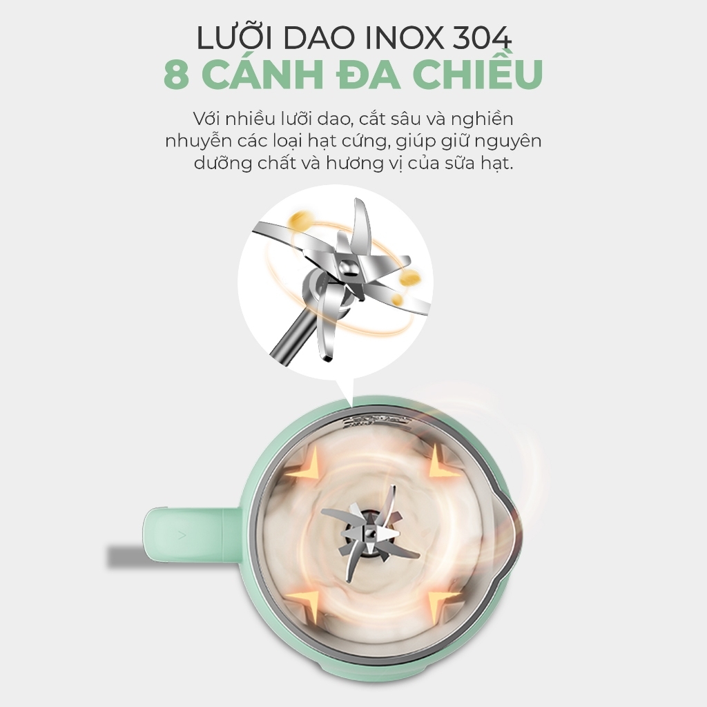 Máy xay nấu sữa hạt đa năng MAGIC A-95 800ml, Hàng chính hãng, lưỡi dao 8 cánh đa chiều - JoyMall