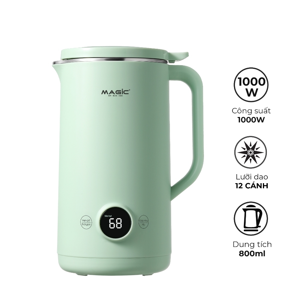 Máy xay nấu sữa hạt đa năng MAGIC A-95 800ml, Hàng chính hãng, lưỡi dao 8 cánh đa chiều - JoyMall